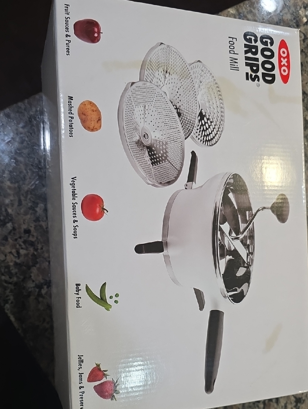 Oxo Good Grips White Food Mill with Black Handles